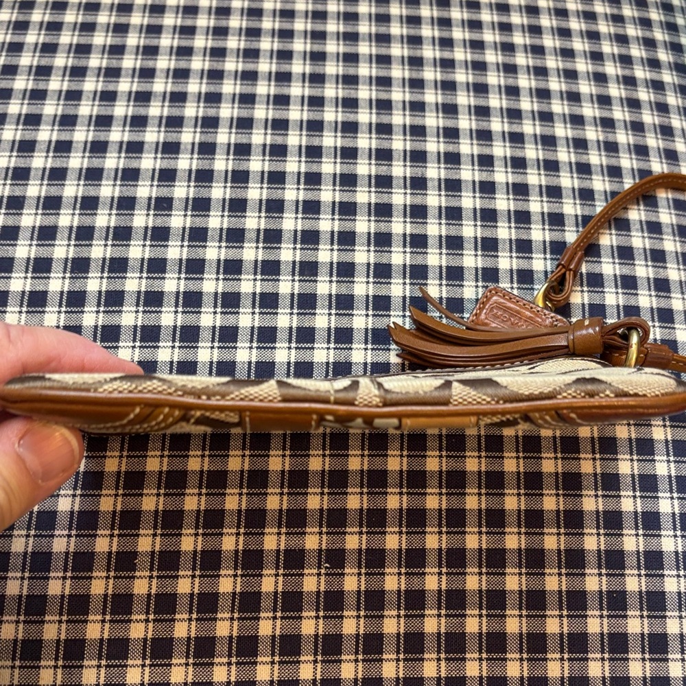 Coach Signature Brown and Tan Wristlet - Picture 6 of 9